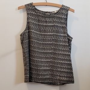 Eileen Fisher Cotton Ikat Print Tank